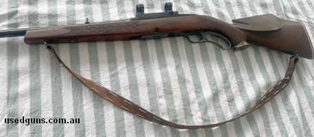 Classic Winchester model 88, chambered in 243 with lever action and 5 round magazine. Hard to find rifle. Includes 25mm rings and leather carrying strap. Engrav