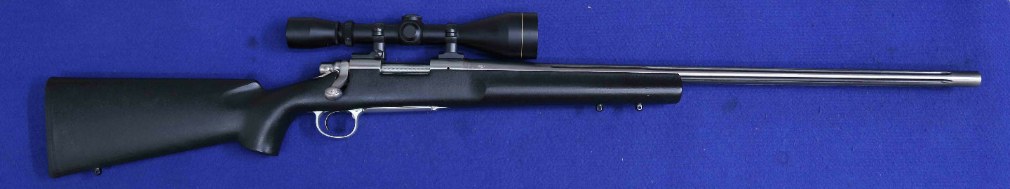 Remington 700 VSSF 204 ruger fluted SS barrel, carbine fibre stock, internal magazine hinged floor plate, Leupold scope.