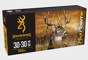 BROWNING 
B192130302
MAXPOINT
30/30, 150GR, POLYMER TIP
AMMUNITION

$54.90 /PER 20
$247.05 /PER 100
$455 /PER 200