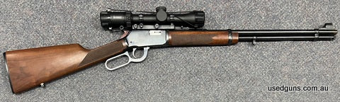 Winchester 9422M XTR in 22 Magnum. Very good condition, would be excellent except for some bluing thinning from around muzzle. Comes with Burris E1 2-7x33 in st