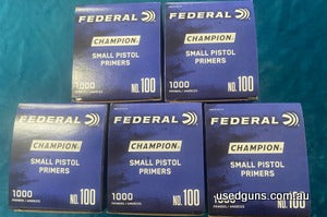Federal No100 small Pistol Primers $225/1000