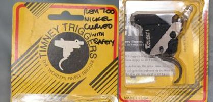 Timney trigger suitable for Remington 700. Trigger has safety and nickel trigger. New in unopened packaging. Price includes express postage with tracking