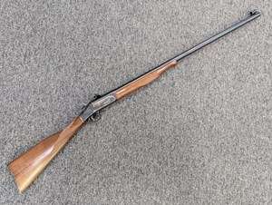 WESSON & HARRINGTON 
MODEL 1871 BUFFALO RIFLE
45-70
SINGLE SHOT
WITH EJECTOR
32 INCH BARREL
ORIGINAL COLOR CASE FINISHED RECEIVER 
ORIGINAL PEEP REAR SIGHT
ORIGINAL TUNNEL FRONT SIGHT
ORIGINAL CHECKERED WALNUT
STOCK & FOREND
VERY RARE
#WH713794

AS NEW $1590