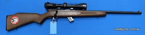 Good condition Savage Mk II in 22LR. Was $695 now $645. Sports a 22 inch barrel. Cycles well. Scope great clarity. Great trainer.