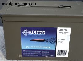 Full tin of 900 rounds ADI 55grn Blitzking, paid $1350 for them, becoming increasingly hard to find, pick up only cash with presentation of appropriate licence,