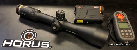 As new display demo sold new with full factory warranty. Horus 5-20x50 FFP scope with famed Tremor 5 reticle. Bundles contains the Bluetooth enabled HoVR 1.0 We