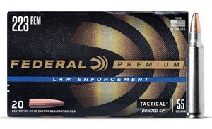 FEDERAL
FLE223T1
LAW ENFORCEMENT
TACTICAL BONDED SP
223REM, 55GR, SP
AMMUNITION

SPECIAL
$32.90 /PER 20
$164.50 /PER 100
$329 /PER 200