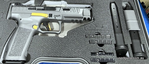 Brand new and on sale. Reduced from $1765 to clear. Canik SFX Rival Grey in 9mm. Cased with 3 mags, holster and tools. $30 freight to your dealer Australia Wide