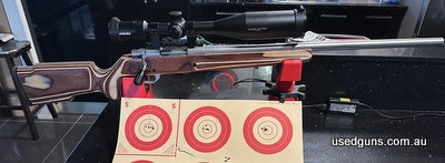 Howa SA 223 Stainless steel fitted with Picatinny rail. Boyd laminated stock. As new. Moving to larger calibre. Shoots 1/2 MOA all day. Scope not included. Post