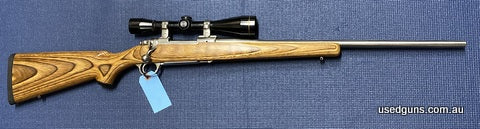 Safari Firearms Christmas Sale! Very good condition Ruger 77 chambered in 223. Blonde stock, on a 22 inch barrel with a Leupold M8 6x42 scope mounted. Great sma