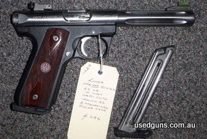 Ruger Mk III Hunter 22LR semi auto pistol in excellent condition. Includes hard Ruger case and 1 additional magazine. Barrel length 140mm, 10 shot capacity. Cal