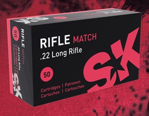 SK
SK420108
RIFLE MATCH
22LR, 40GR, 
1073 FPS
AMMUNITION 

$17.90 /PER 50
$161.10 /PER 500
$1429 /PER 5000
