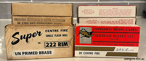Old factory 222 Rimmed 50 grain. 10 boxes available. Newcastle area. Contact for more information.