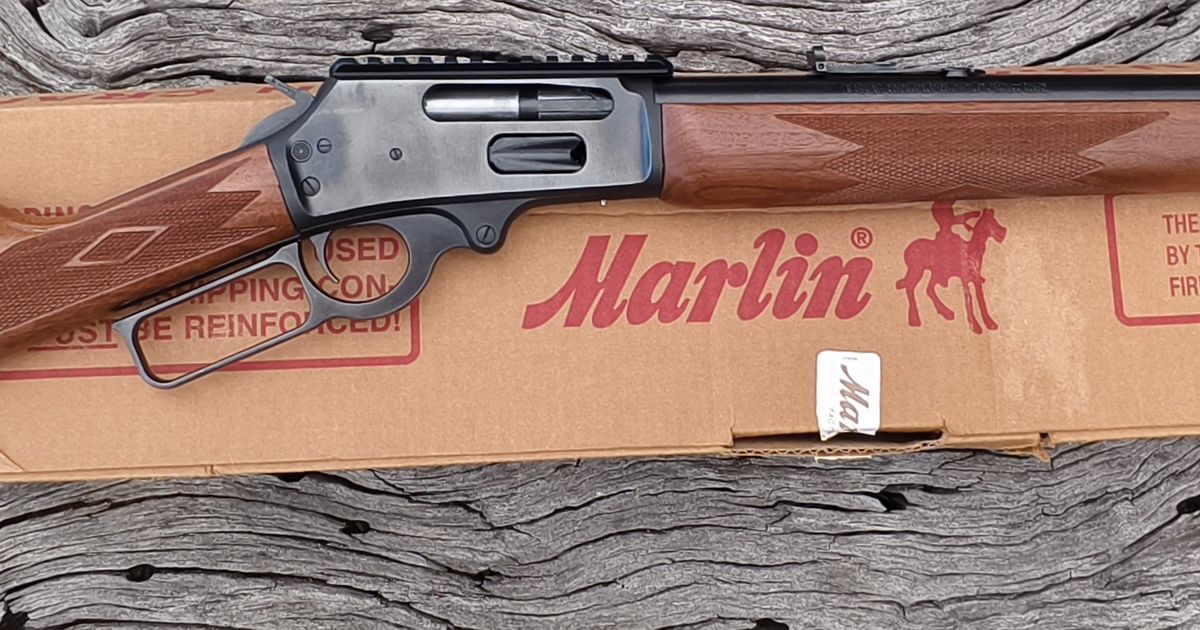 MARLIN MODEL 444P GL 444 CAL LEVER ACTION 5 SHOT TUBULAR MAGAZINE  18.5" PORTED BARREL CHECKERED WALNUT STOCK JM STAMPED