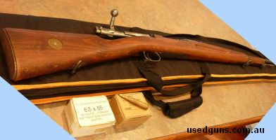For sale is my Husqvarna 96 Swedish Rifle in 6.5 x 55 mm, 5 shot internal magazine, cleaning rod and sling mounts. Presents in very good clean condition, nice d