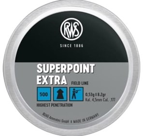 RWS
2136716
SUPER POINT EXTRA
177CAL 8.2GR
AIR RIFLE PELLETS

$18.90 /PER 500
$170.10 /PER 5000