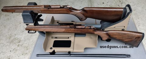 Brand new, taken off  rifles  being custom built for PRS work. 1 X American style walnut stock 1 X Premium style walnut stock 1 X .22 457 barrel threaded 24" le