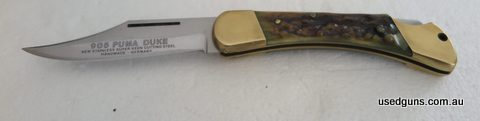 Puma Duke 905 made in the 3rd quarter of 1973. Has been carefully used and sharpened beautifully. Apart from the sharpening, it is in really nice original condi