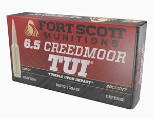 FORT SCOTT
MUNITIONS
6.5 CREEDMOOR, 130GR, SCS TUI
AMMUNITION

$89.90 /PER 20