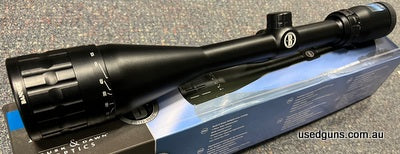 Reduced from $346 to clear. Bushnell Banner 6-18x50 with adjustable objective and Multi-X reticle. 1 inch tube. Lifetime warranty. $15 post Australia wide. Limi