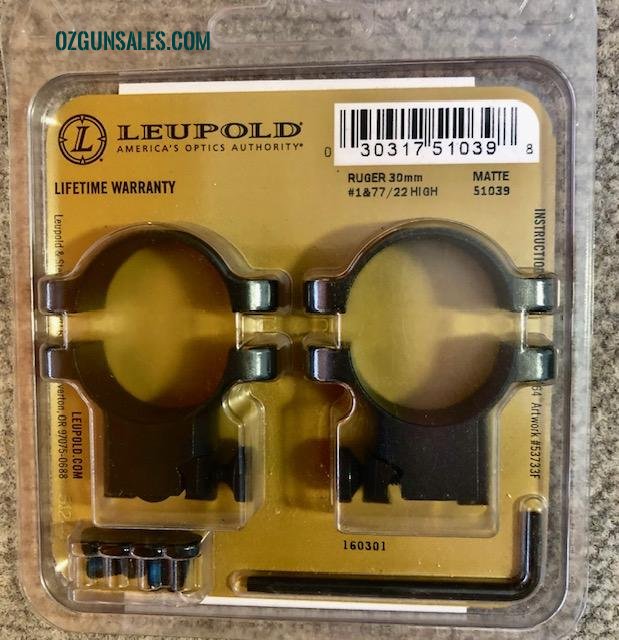 Leupold Ruger No1 OR M77/22 Rifle 30mm Mounts