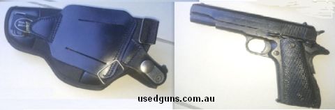 This is an almost exact replica of the famous M1911. It is all metal and has a two-stage trigger. The slide racks as a real one does. The magazine ejects just l