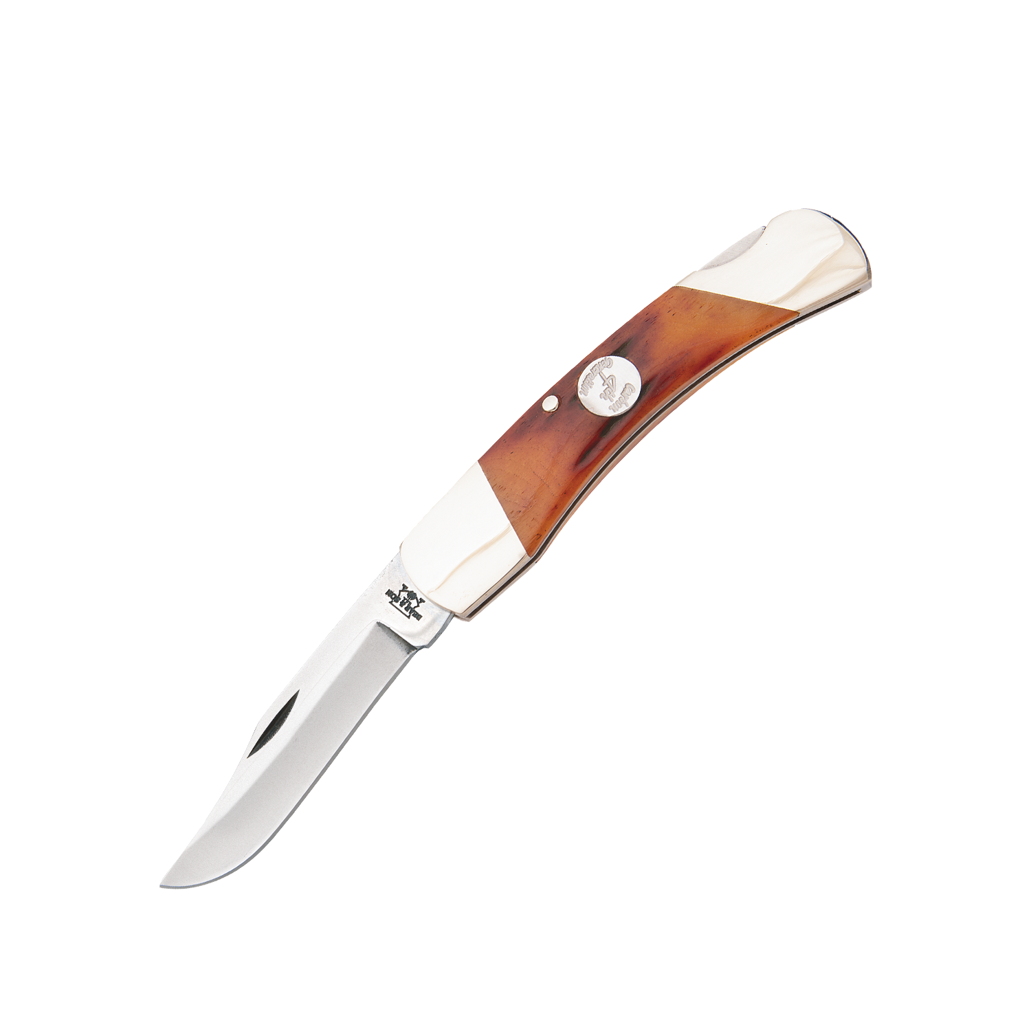 BEAR & SON 3.3/4" RED STAG LOCKBACK KNIFE