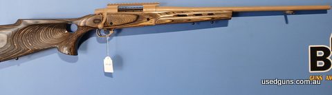 Weatherby Vanguard 240 Weatherby Magnum. Has been cerrakoted and has a thumbhole stock. Is in very good condition.