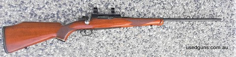 Good solid Mauser action in a popular hunting cartridge bore bluing and timberwork all very good comes with dies and some cases phone or text 0412262025 will no