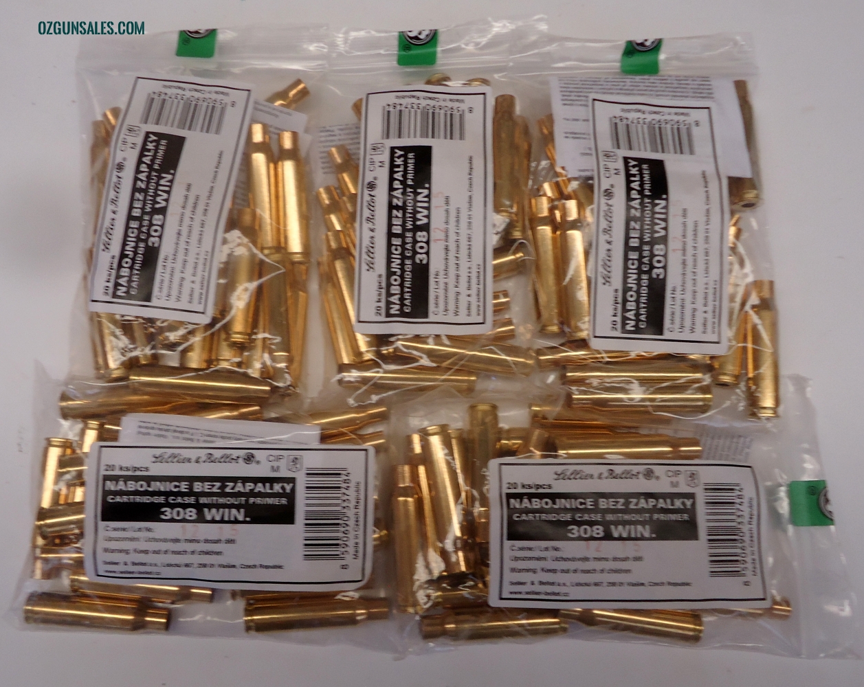100 x S&B 308 Win New Brass as pictured