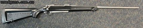 Paddle stock Ruger M77 Mark II in 338 Win Mag. Shows little use and would be in very good condition except for marks on the sling swivels and floorplate. Stock 