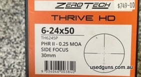 ZeroTech Thrive HD in excellent condition except for one ring mark. Amazing glass for a scope of this price point. Amazing light gathering, so perfect for low l