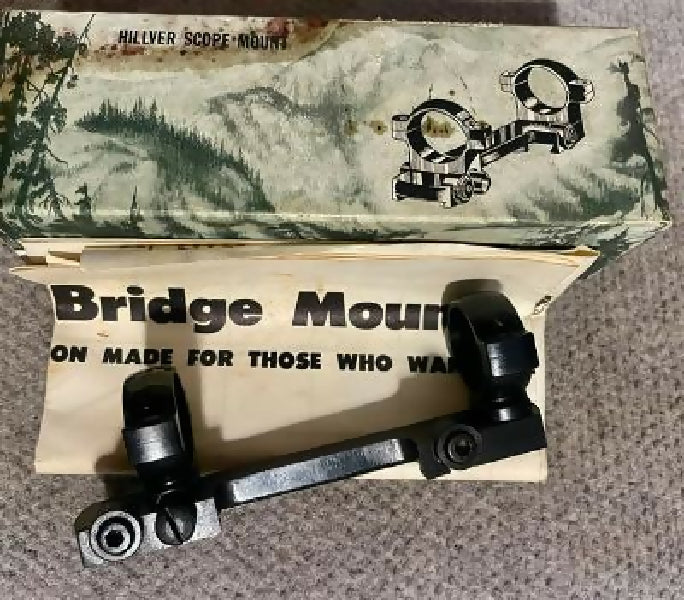 Hillver Brno / Anschutz short action rifle 1" bridge mount. As new in original box / papers / Allen key / this quality blued steel windage adjustable mount is a
