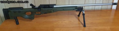 Custom Built Remington 700 action in an accuracy international stock. Timney trigger, Palma stainless barrel, custom bolt throw, night force 20MOA pic rail. All