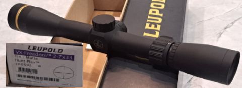 Hunt plex reticle. 1 inch tube. Leupold quality. Little use. Surplus to needs. Price plus post.