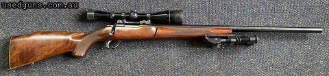 Very good condition Sako L461 chambered in 17 Rem. Has a 24 inch heavy barrel in excellent condition. Has a Leupold 3-9x50 scope mounted with Butler Creek scope