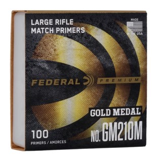 FEDERAL
GM210M
LARGE RIFLE MATCH 
PRIMERS

SPECIAL 
$26.90 /PER 100
$249 /PER 1000
$1245 /PER 5000