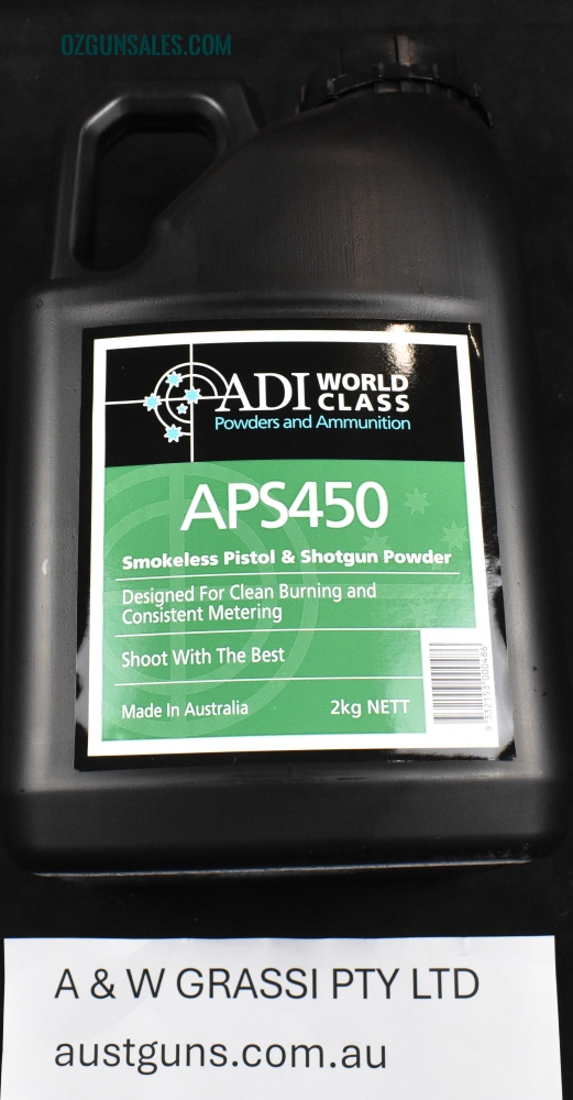 ADI APS450 2KG TUB SHOTGUN/PISTOL POWDER...NEW!!