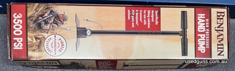 EOFY clearance. Half price! Reduced from $500 to clear. Benjamin high pressure hand pump for PCP air rifles. $15 post Australia wide for any quantity.