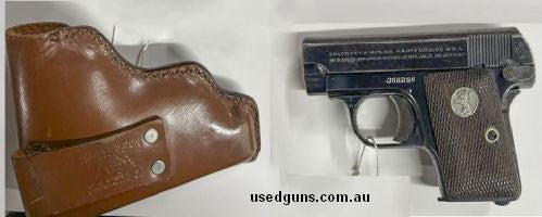 A well presenting Pre 46 colt. Comes with a generic leather holster and one magazine. good condition,  part of a deceased estate so please do not call the store