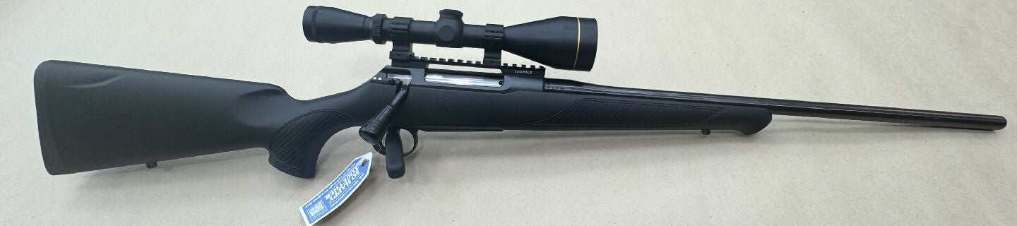 Used Sauer 100 6.5Creedmoor with Leupold VX-2 3-9x50 plex reticle, very good condition inside and out with some handling marks on stock and bluing on barrel.