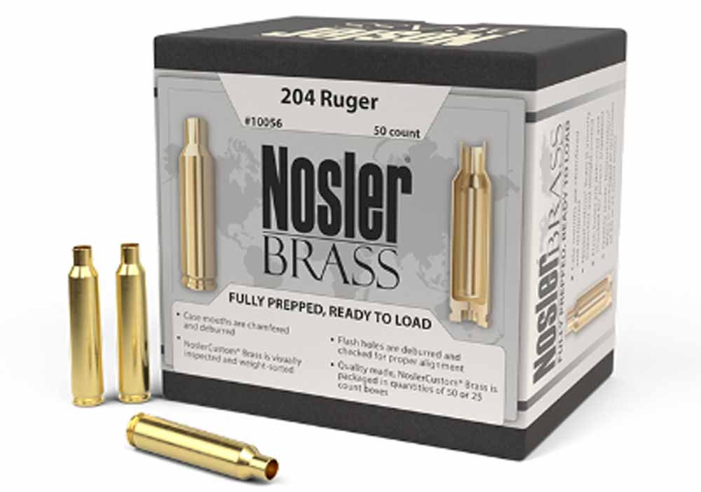 NOSLER CUSTOM BRASS 204 RUGER 50PK