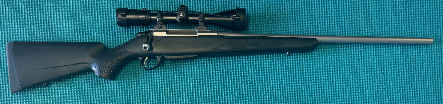 Tikka T3x Lite Stainless in 223 Remington, 1:12 twist, Bushnell Elite 3200 3-9x40 scope in Leupold rings and bases. Has had minimal use, great hunting setup. $1