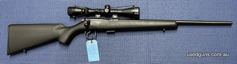 Very good condition CZ 455 in 22LR. Has a Burris Rimfire 3-9x40 scope mounted. Barrel has lots of life left in it. Scope clear. Balances well, proven CZ rimfire