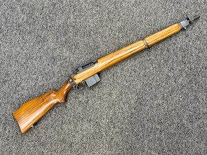 AIA
AUSTRALIAN INTERNATIONAL ARMS
NO4 MK4
EXPORT MODEL
308WIN
10 SHOT
DETACHABLE MAGAZINE
FACTORY PARKERIZED FINISH
25 INCH MEDIUM BARREL 
FACTORY PEEP SIGHTS
PIC RAIL 
LOVELY HIGH GRADE STOCK SET
WITH FACTORY CHEEK PIECE 
MARKED ON RIGHT HAND SIDE OF RECEIVER
"IMPORTED BY TRISTAR SA L