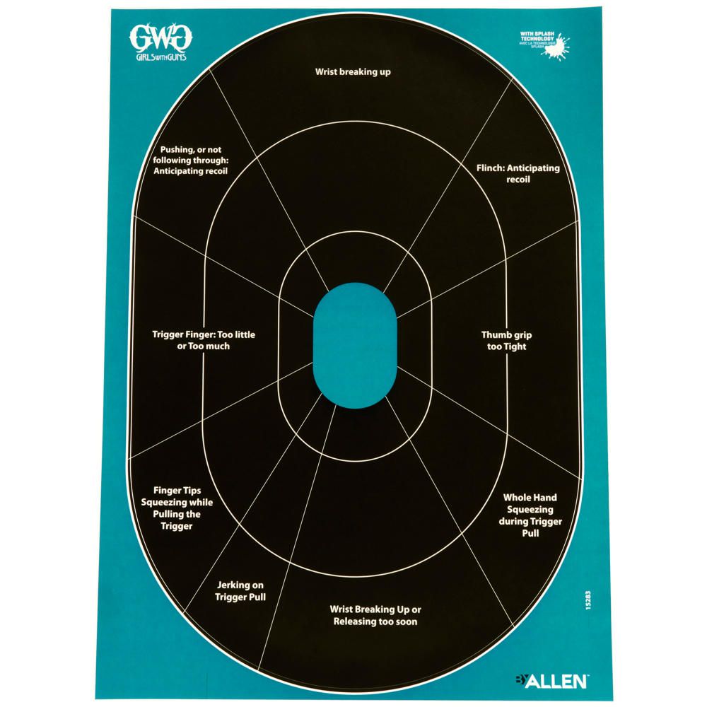 ALLEN GWG SPLASH ADHESIVE 12x18" HANDGUN TRAINER TARGET 5PK