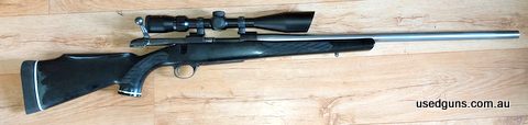 This old girl has been my go to spot light rifle for many years. Has a after market synthetic stock and stainless heavy barrel. Nikki Stirling 6-24x44 Nighteate