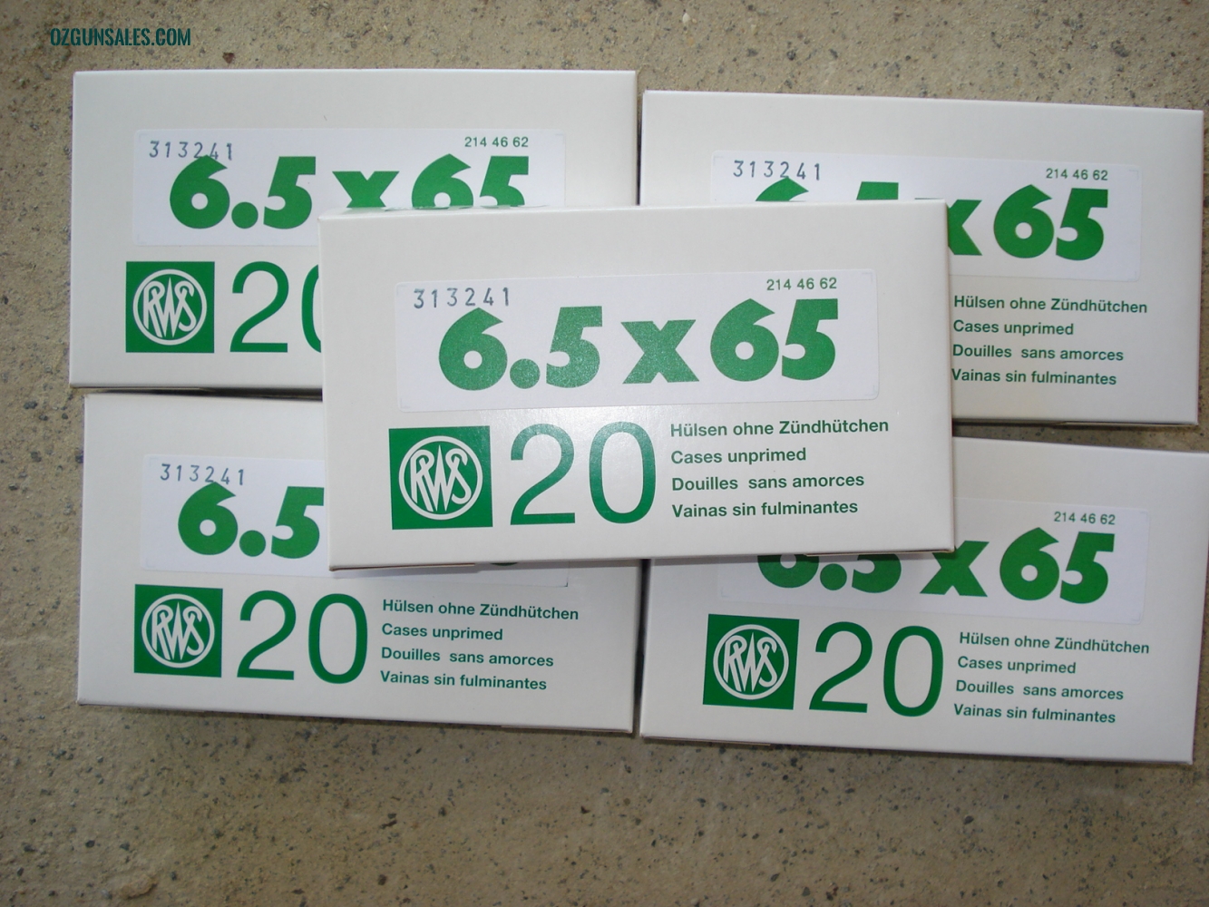 RWS 6.5x65 unprimed brass
