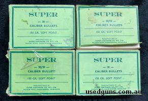 4 packs of 100 SUPER 30 cal 150gr Soft Point projectiles. $15 post Australia Wide.