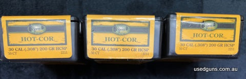 3 x 50 packs of Speer Hot-Cor 200gr Spitzers. $99 for all 3 packs. $15 post Australia Wide.